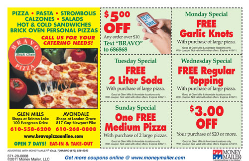 Where can you find printable pizza coupons?